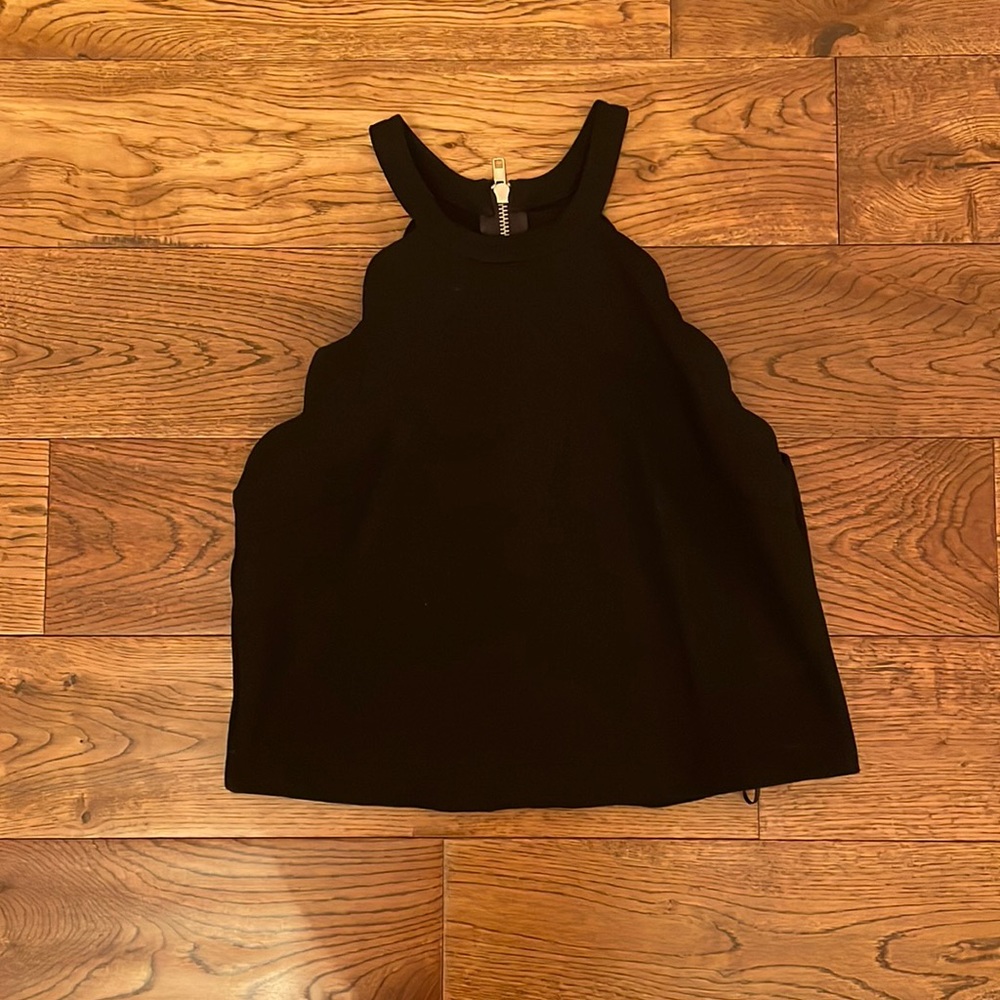 Black blouse with scalloped detail